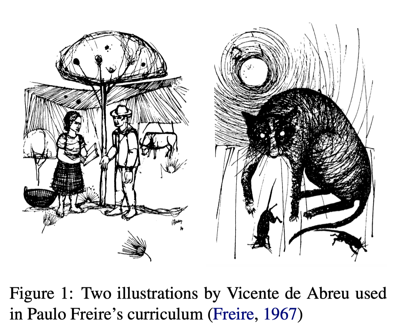 illustrations used in Paulo Freiro's literacy curriculum