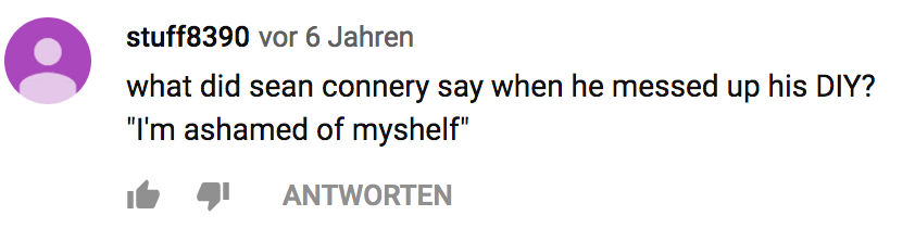 what did sean connery say when he messed up his DIY? 